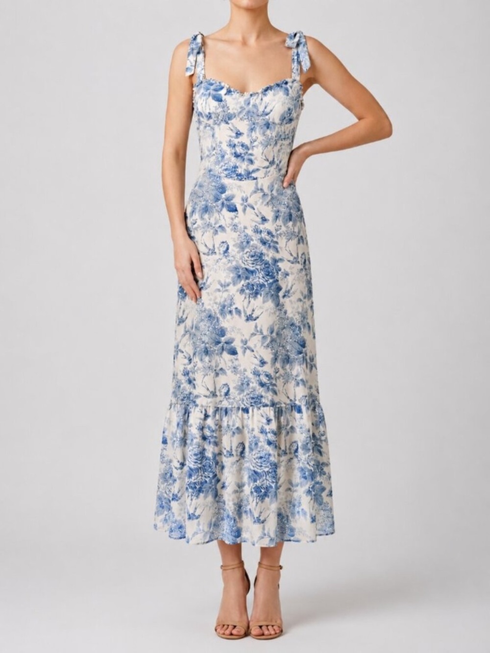 REFORMATION Nikita Dress in Blue Pompadour - Picture 12 of 12